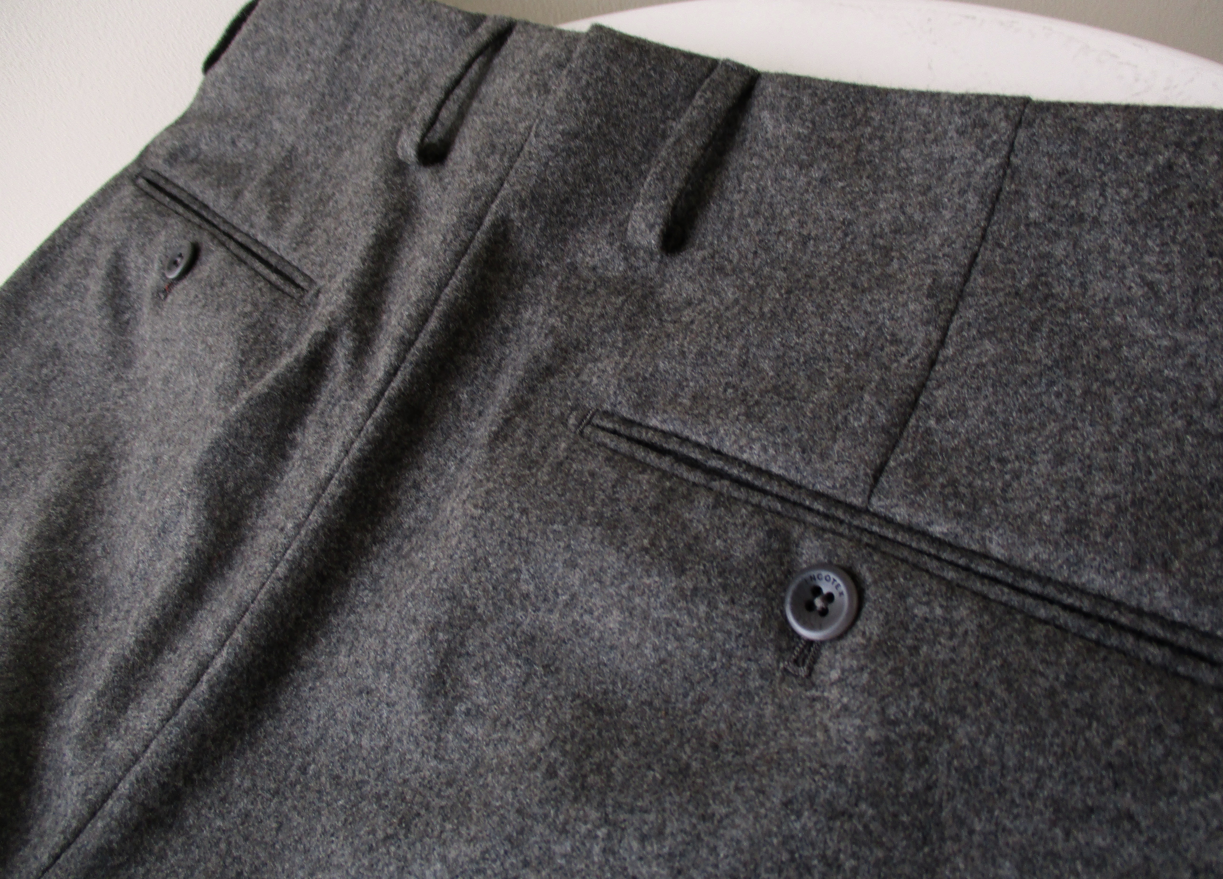 【美品クリーニング】INCOTEX×BEAMS Fチャコールグレーフランネル46 BEAMS F（ビームスF）＞スペシャルプライスのフランネルスラックス