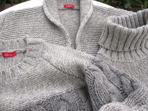 新品 altea アルテア リネンコットン ジャガード ニット セーター L 青