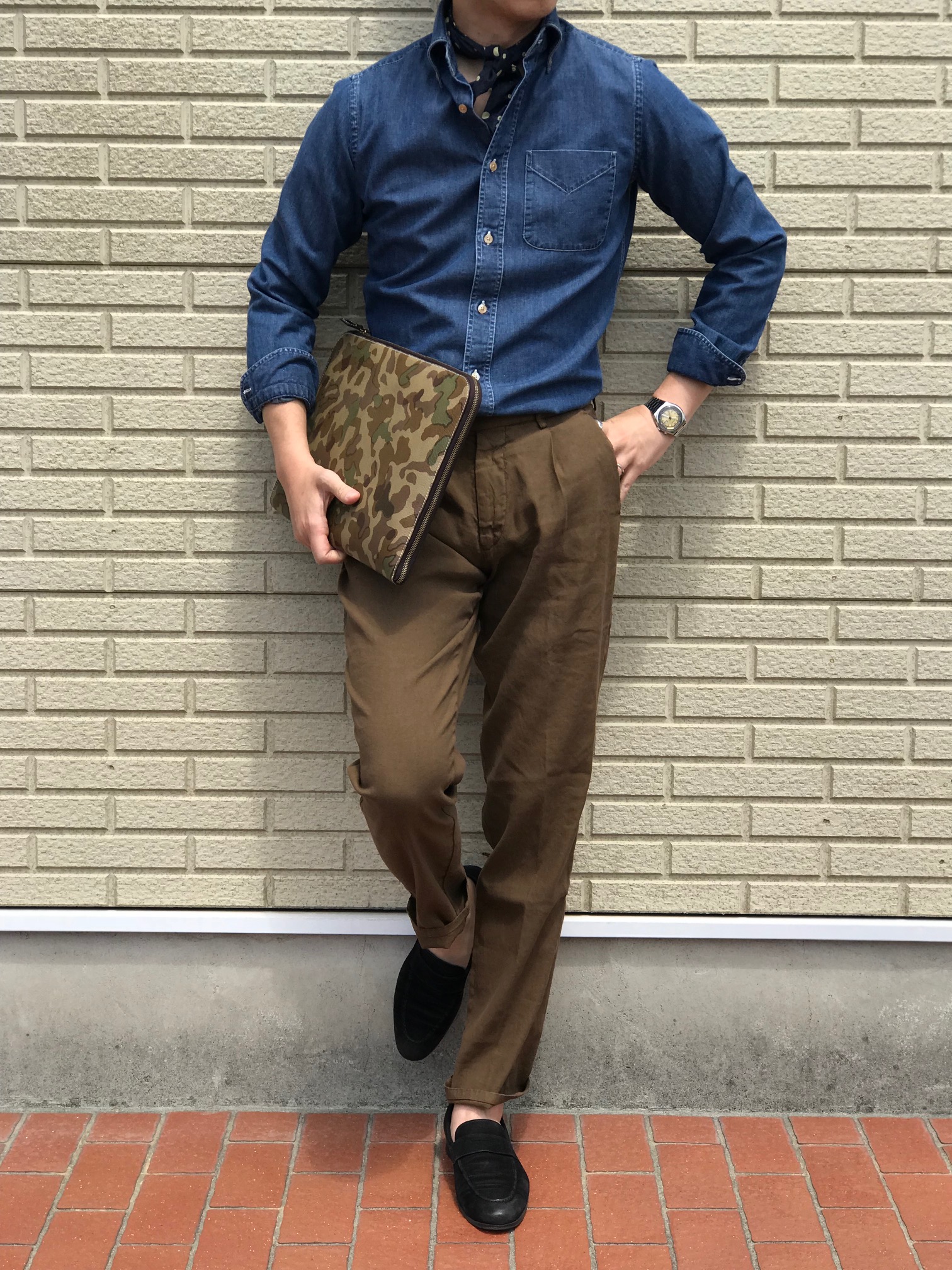 ブルゾンのように着こなすシャツ!【BOLZONELLA/ボルゾネッラ】「S6DUSTIN KIOVB」 デニム地ボタンダウンカラーシャツ!!