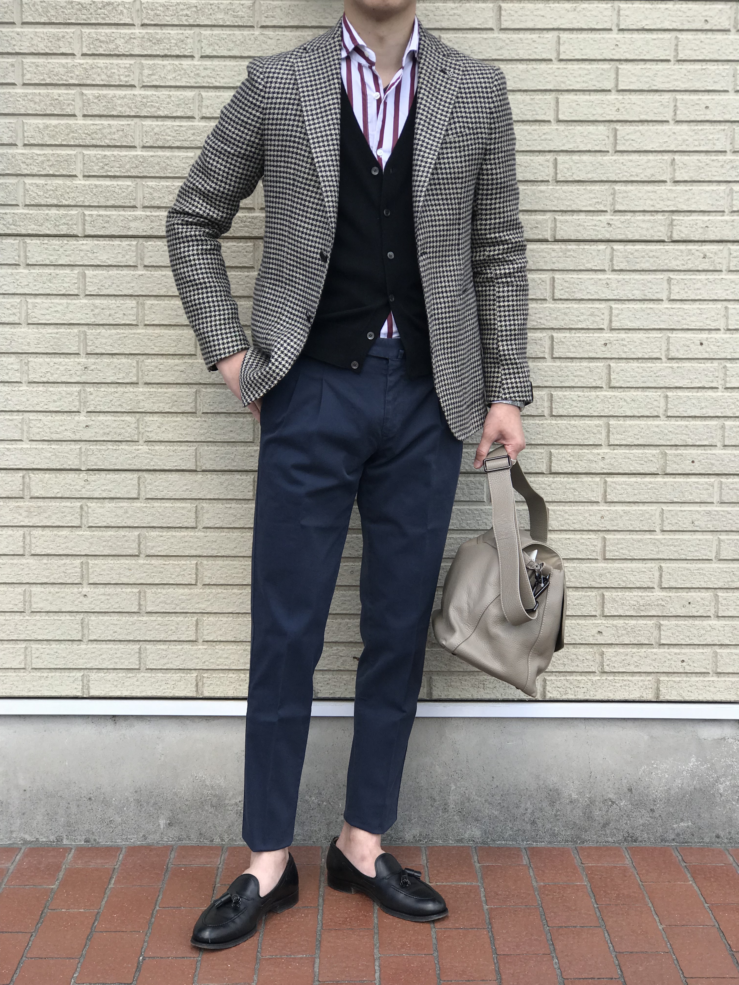 シワさえも品良く見せる!「MONTECARLO」リネンコットン ハウンドトゥース柄ジャケット!!