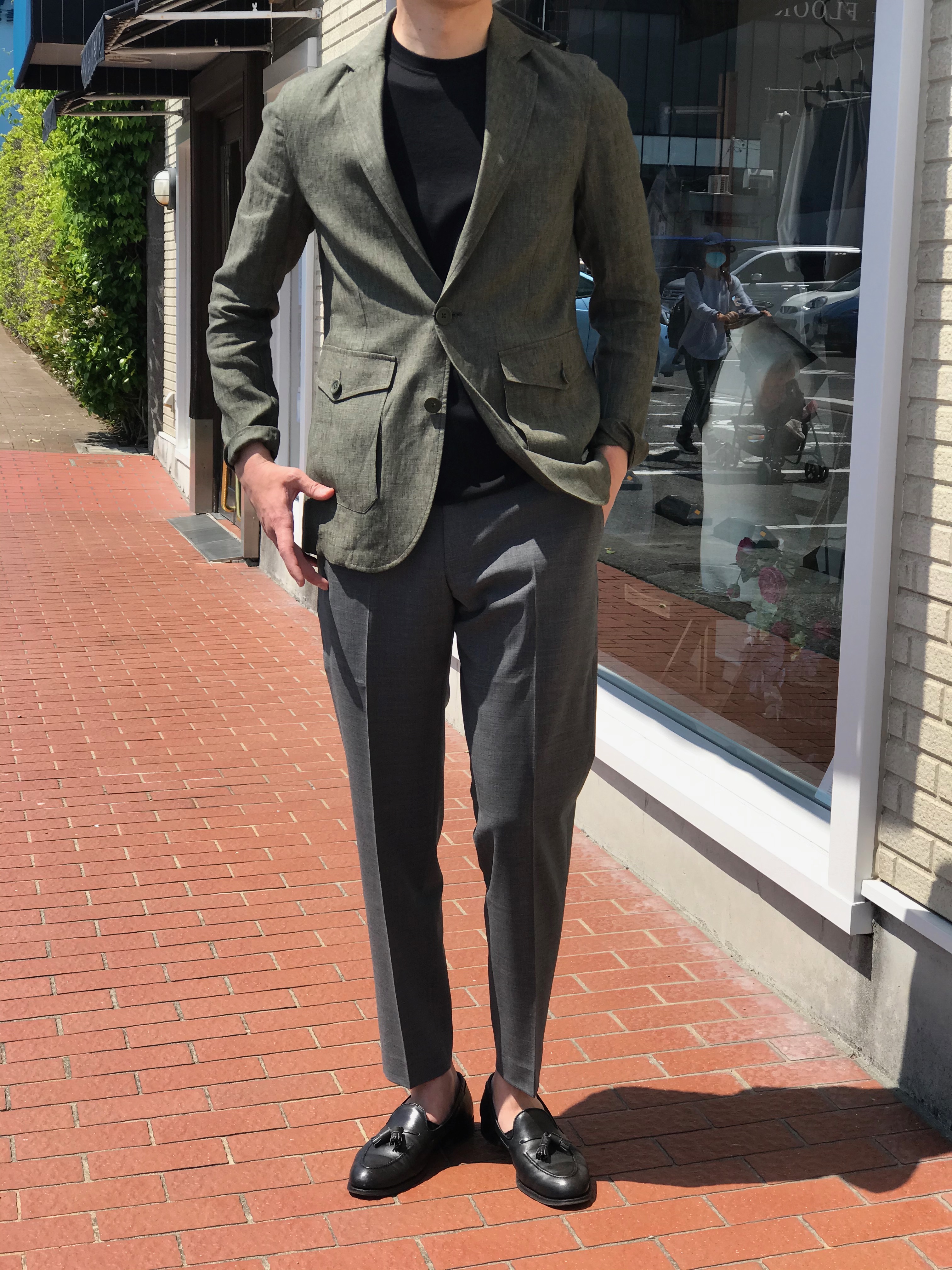 夏にさらりと着こなすシャツのようなブルゾン型ジャケット! HERNO/ヘルノのメランジ調リネンジャケット!!