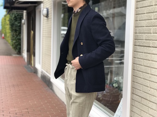 ダブルブレストの着こなしは、良くも悪くも、今までのイメージを削ぎ落としていくことが大事! 【T-JACKET】ウール・ナイロン シャドーグレンチェック柄ジャケット!!