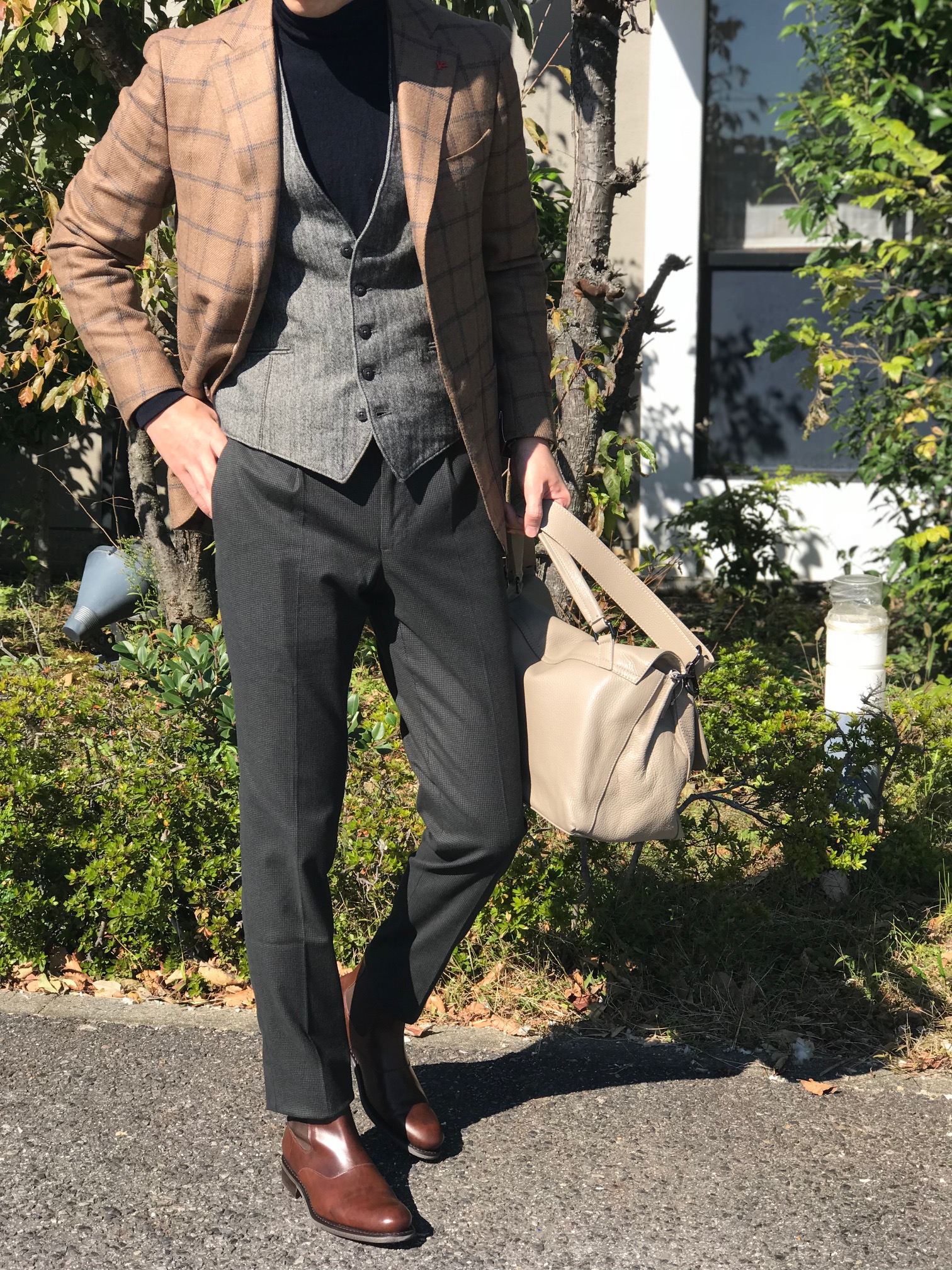 今年気になるパンツの新しい提案③! 【INCOTEX】コットンストレッチ ミニチェック柄パンツ!!