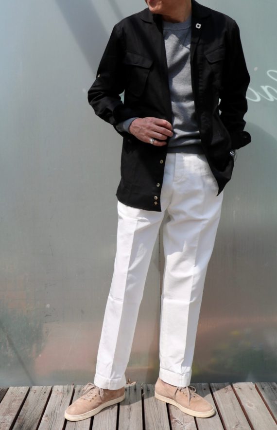 公式オンラインショップ  美品 ラルディーニ　サファリジャケット　カーキ　48 LARDINI テーラードジャケット